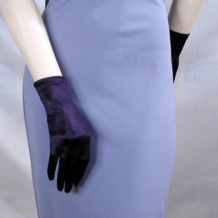 Wrist Length Satin Stretch Gloves, a fashion accessorie - Evening Elegance