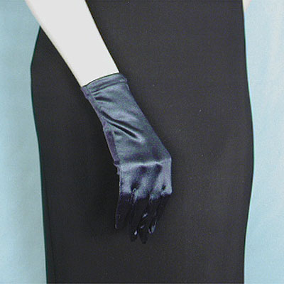 Wrist Length Satin Stretch Gloves, a fashion accessorie - Evening Elegance