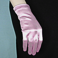 Wrist Length Satin Stretch Gloves