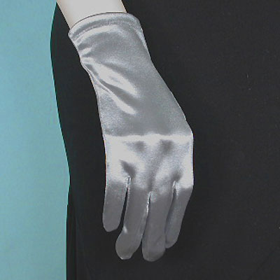 Wrist Length Satin Stretch Gloves, a fashion accessorie - Evening Elegance