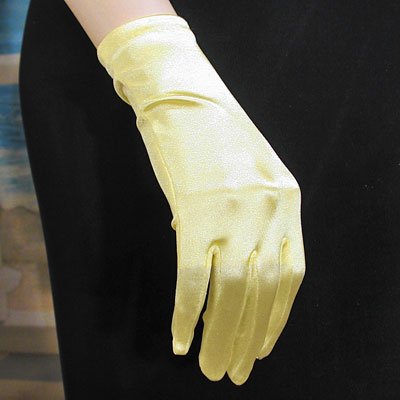 Wrist Length Satin Stretch Gloves, a fashion accessorie - Evening Elegance