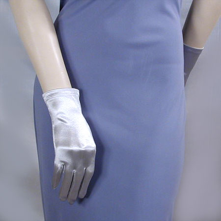 Wrist Length Satin Stretch Gloves, a fashion accessorie - Evening Elegance