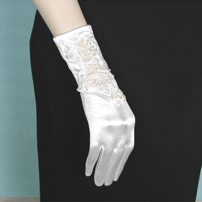 Embroidered Beaded Wrist Gloves, a fashion accessorie - Evening Elegance