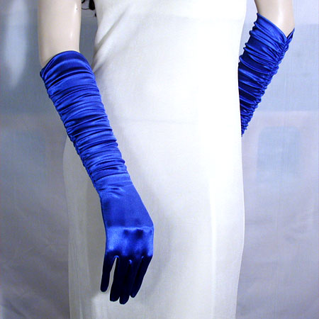 Shirred Satin Gloves, a fashion accessorie - Evening Elegance