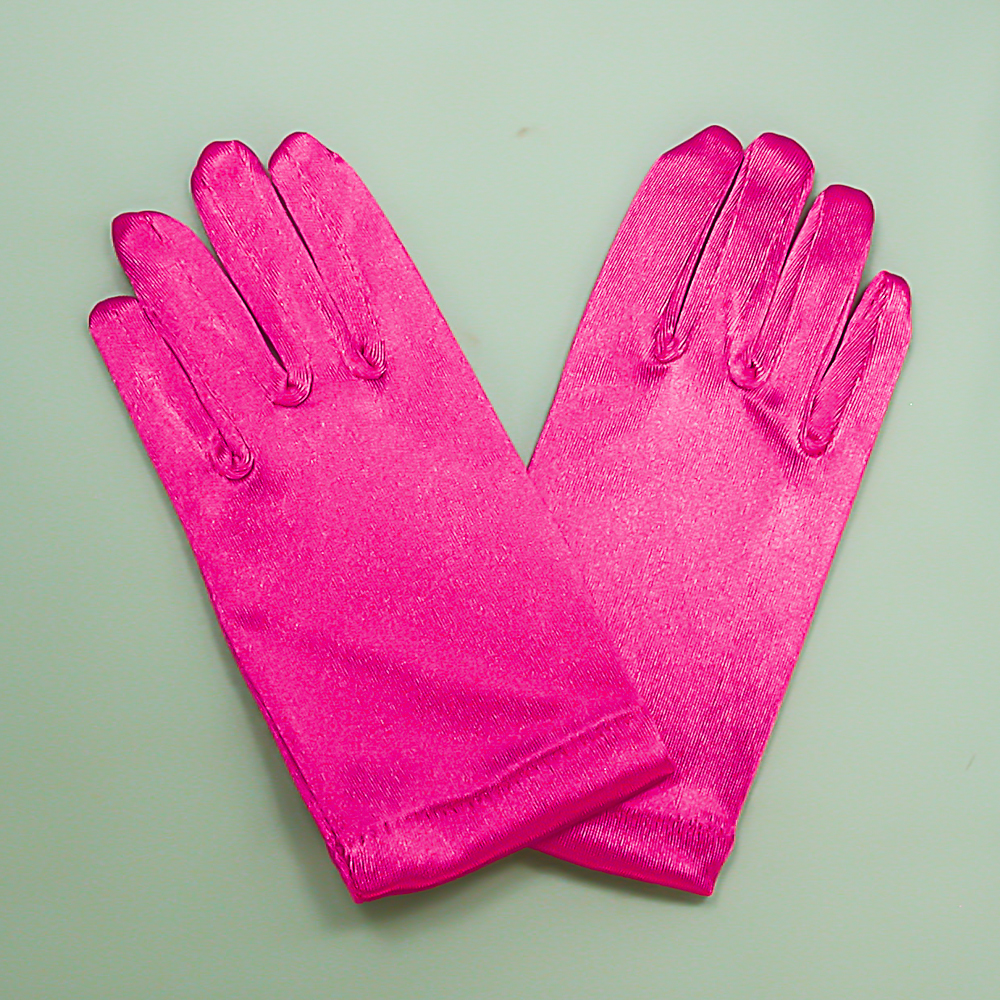 Wrist Satin Stretch Gloves for Children, Ages 3-7, a fashion accessorie - Evening Elegance