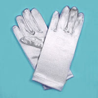 Wrist Satin Stretch Gloves for Children, Ages 3-7