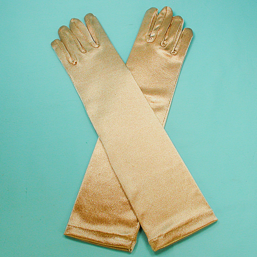 Long Satin Stretch Gloves for Children, Ages 3-6, a fashion accessorie - Evening Elegance