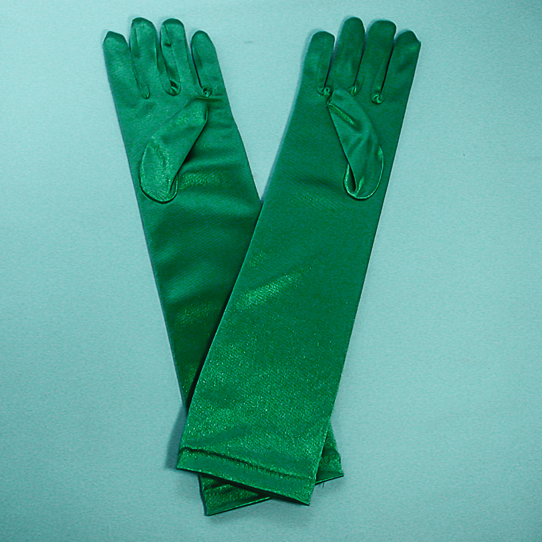 Long Satin Stretch Gloves for Children, Ages 3-6, a fashion accessorie - Evening Elegance