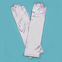 Long Satin Stretch Gloves for Children, Ages 3-6