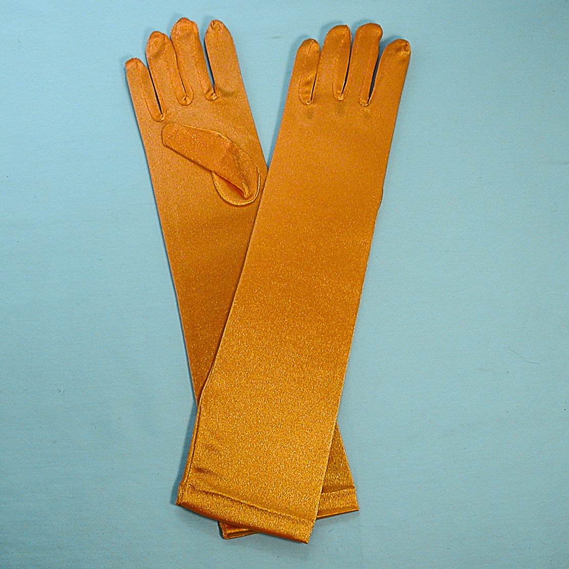 Long Satin Stretch Gloves for Children, Ages 3-6, a fashion accessorie - Evening Elegance