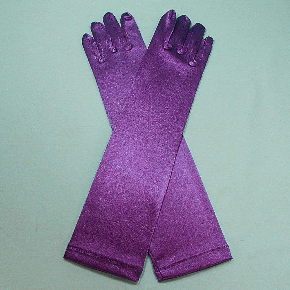 Long Satin Stretch Gloves for Children, Ages 3-6, a fashion accessorie - Evening Elegance