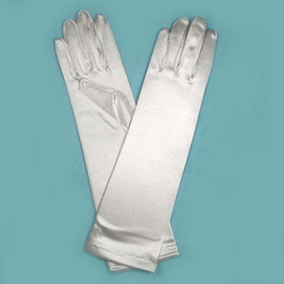 Long Satin Stretch Gloves for Children, Ages 3-6, a fashion accessorie - Evening Elegance