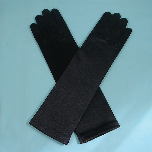 Long Satin Stretch Gloves for Children, Ages 7-17, a fashion accessorie - Evening Elegance