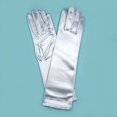 Long Satin Stretch Gloves for Children, Ages 7-17, a fashion accessorie - Evening Elegance