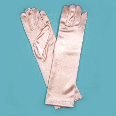 Long Satin Stretch Gloves for Children, Ages 7-17, a fashion accessorie - Evening Elegance