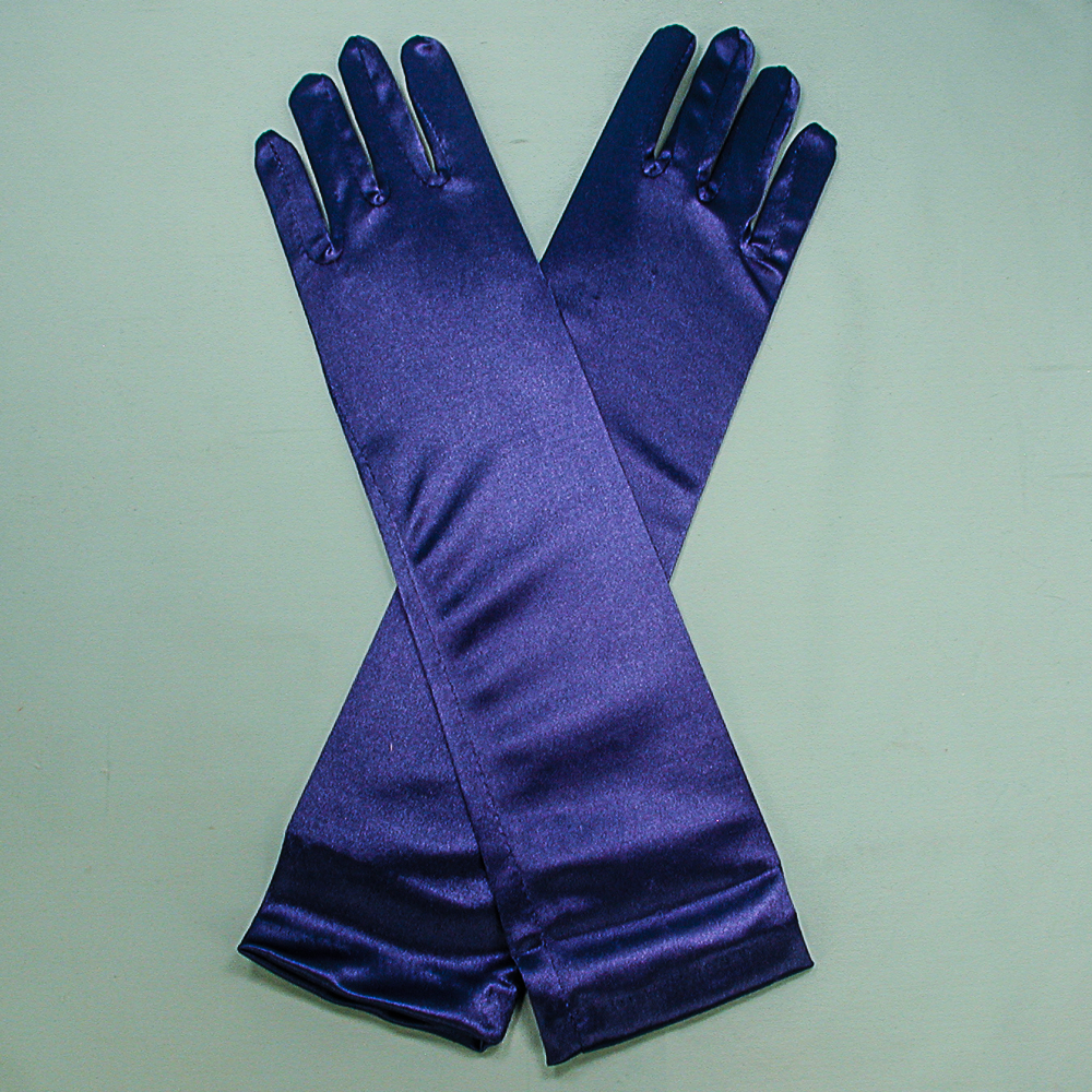Long Satin Stretch Gloves for Children, Ages 7-17, a fashion accessorie - Evening Elegance