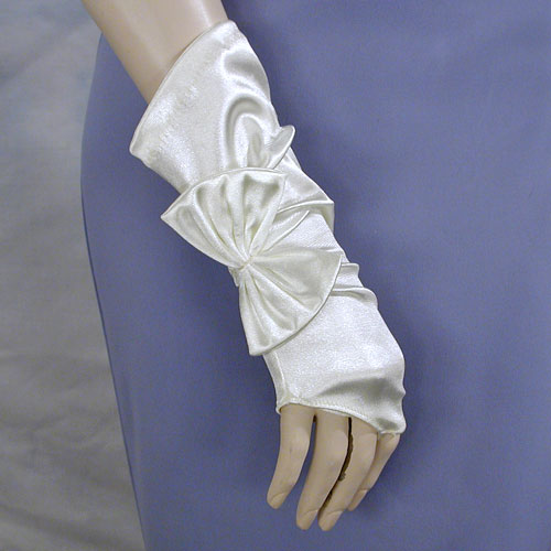 Wrist Fingerless Gloves with Bow, a fashion accessorie - Evening Elegance