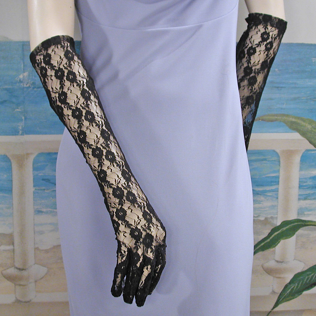 Above the Elbow Lace Gloves, a fashion accessorie - Evening Elegance