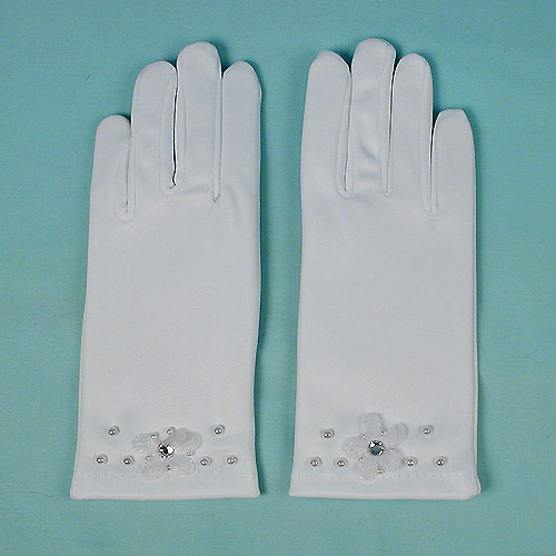 Small Gloves with Pearls and Rhinestone, a fashion accessorie - Evening Elegance