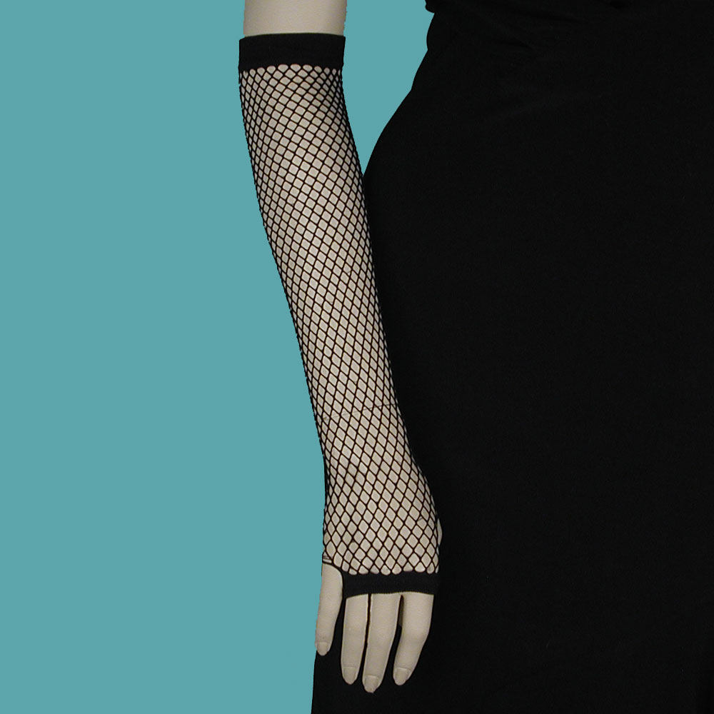 Fingerless Elbow Length Crochet Fishnet Gloves, a fashion accessorie - Evening Elegance