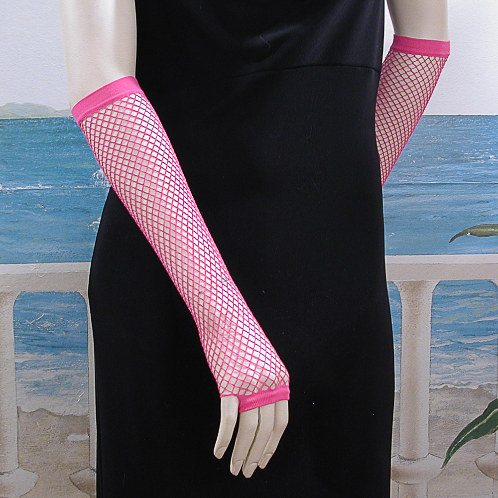 Fingerless Elbow Length Crochet Fishnet Gloves, a fashion accessorie - Evening Elegance