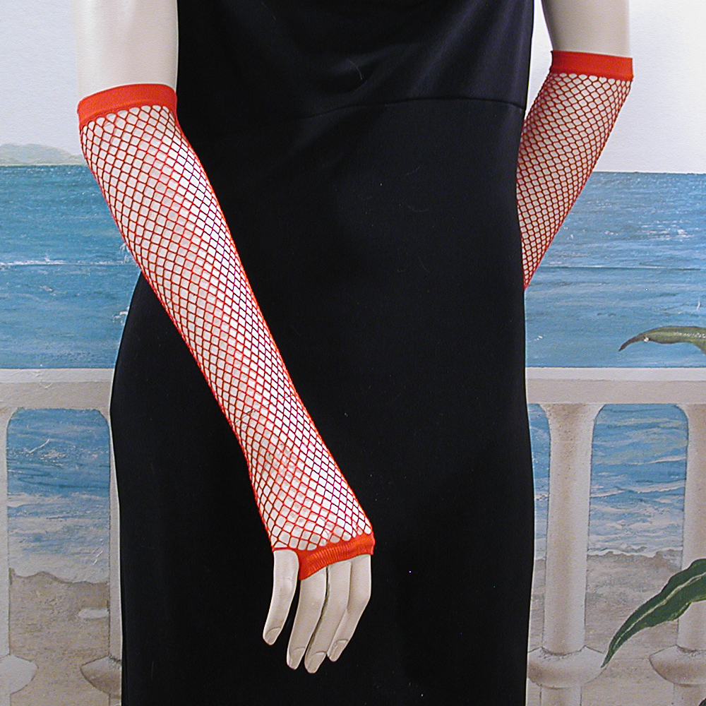 Fingerless Elbow Length Crochet Fishnet Gloves, a fashion accessorie - Evening Elegance