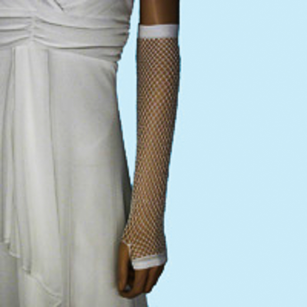 Fingerless Elbow Length Crochet Fishnet Gloves, a fashion accessorie - Evening Elegance