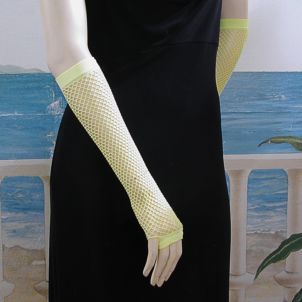 Fingerless Elbow Length Crochet Fishnet Gloves, a fashion accessorie - Evening Elegance