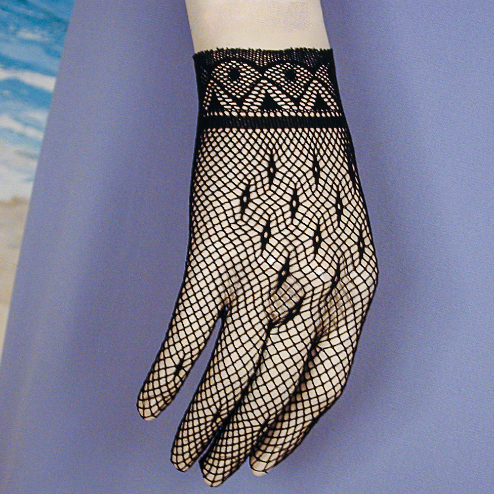 Fishnet Wrist Gloves with Diamond Design, a fashion accessorie - Evening Elegance