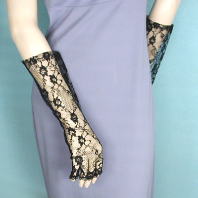 Lace Half Finger Gloves, a fashion accessorie - Evening Elegance