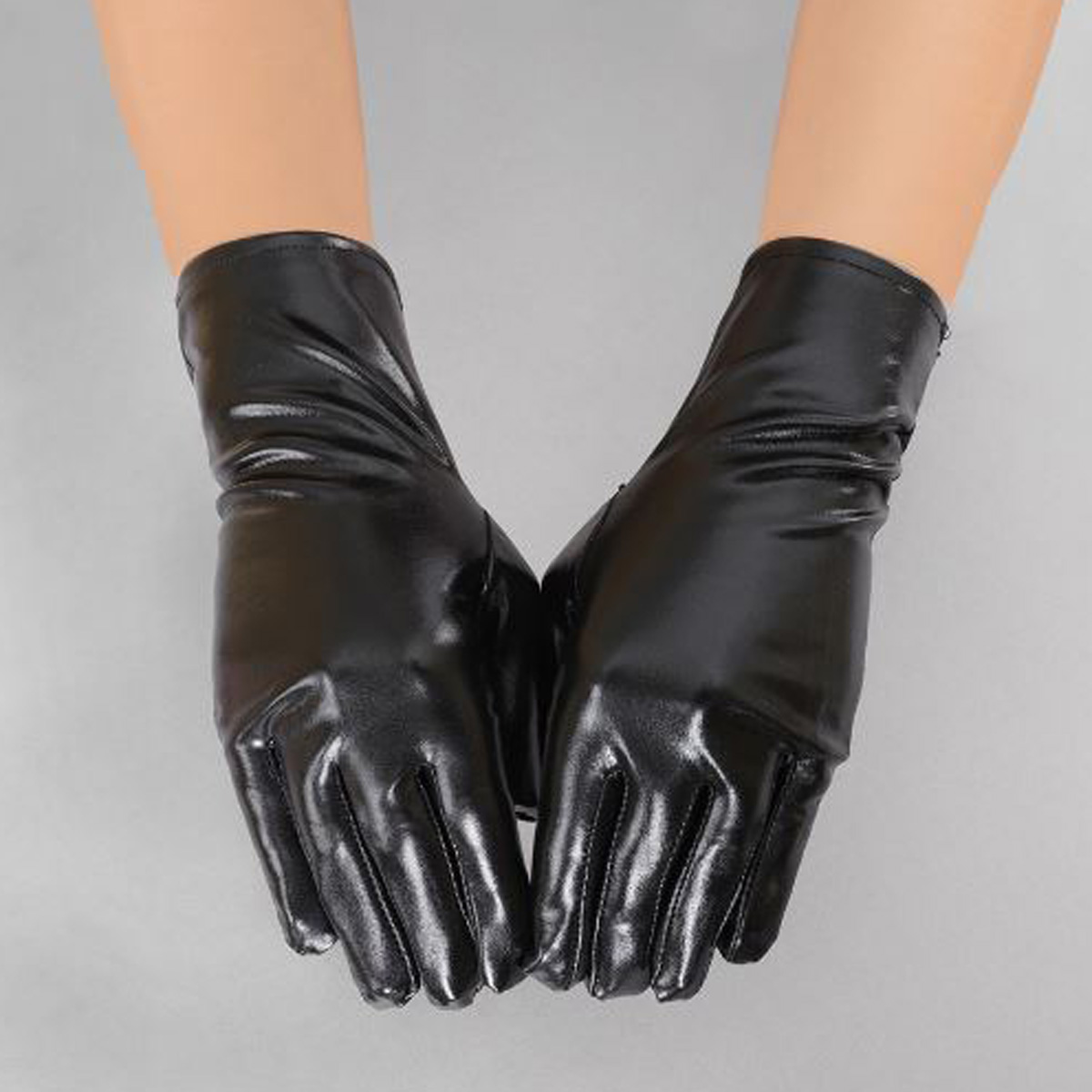 Metallic Shortie Gloves, a fashion accessorie - Evening Elegance