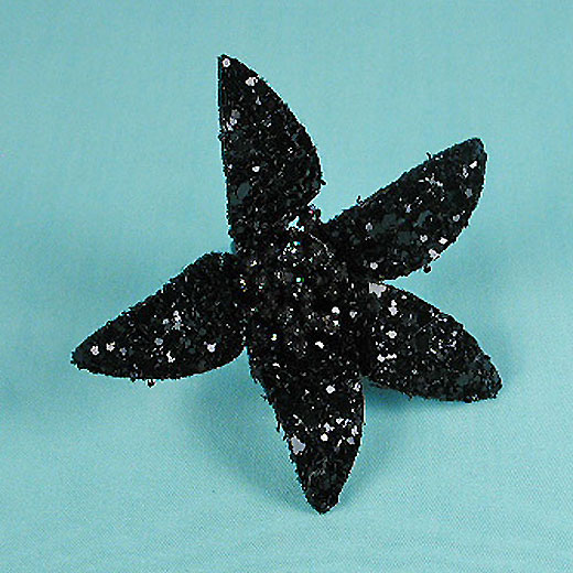 Glitter Flower Hair Clips with Wired Petals, a fashion accessorie - Evening Elegance