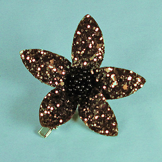 Glitter Flower Hair Clips with Wired Petals, a fashion accessorie - Evening Elegance