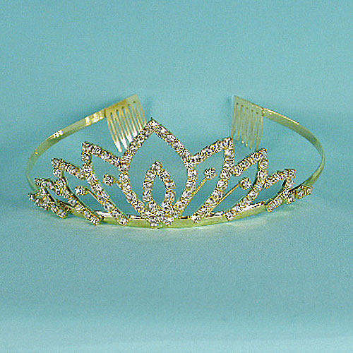 Crystal Rhinestone Tiara with Combs, a fashion accessorie - Evening Elegance