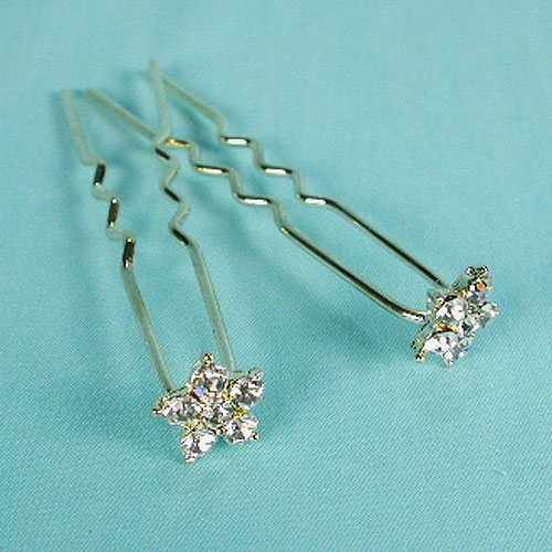 Flower rhinestone hairpin, a fashion accessorie - Evening Elegance