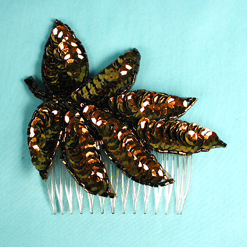 Sequined and beaded comb, a fashion accessorie - Evening Elegance