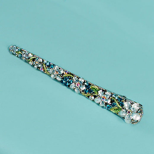 Enamel and Crystal Rhinestone Clamp/Large Clip, a fashion accessorie - Evening Elegance