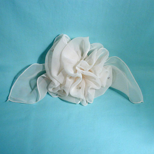Extra Large French Clip Chiffon Hair Barrette Bow, a fashion accessorie - Evening Elegance