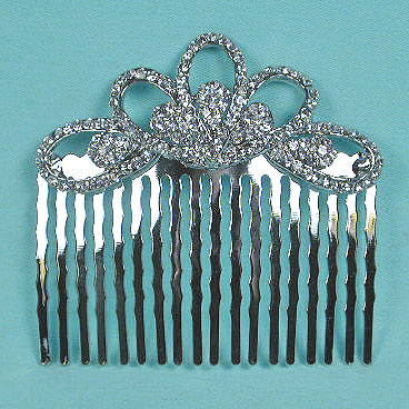 Rhinestone Comb with Rhinestone Loops, a fashion accessorie - Evening Elegance