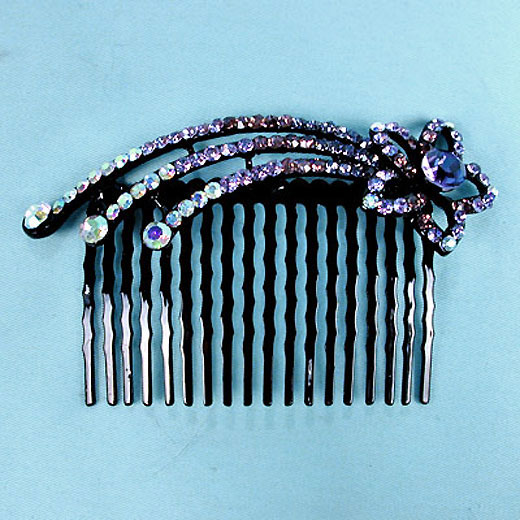 Shooting Star Crystal Rhinestone Comb, a fashion accessorie - Evening Elegance