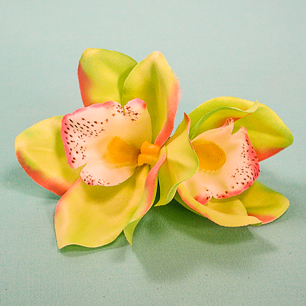 Double Orchid Flower Hair Clips, a fashion accessorie - Evening Elegance