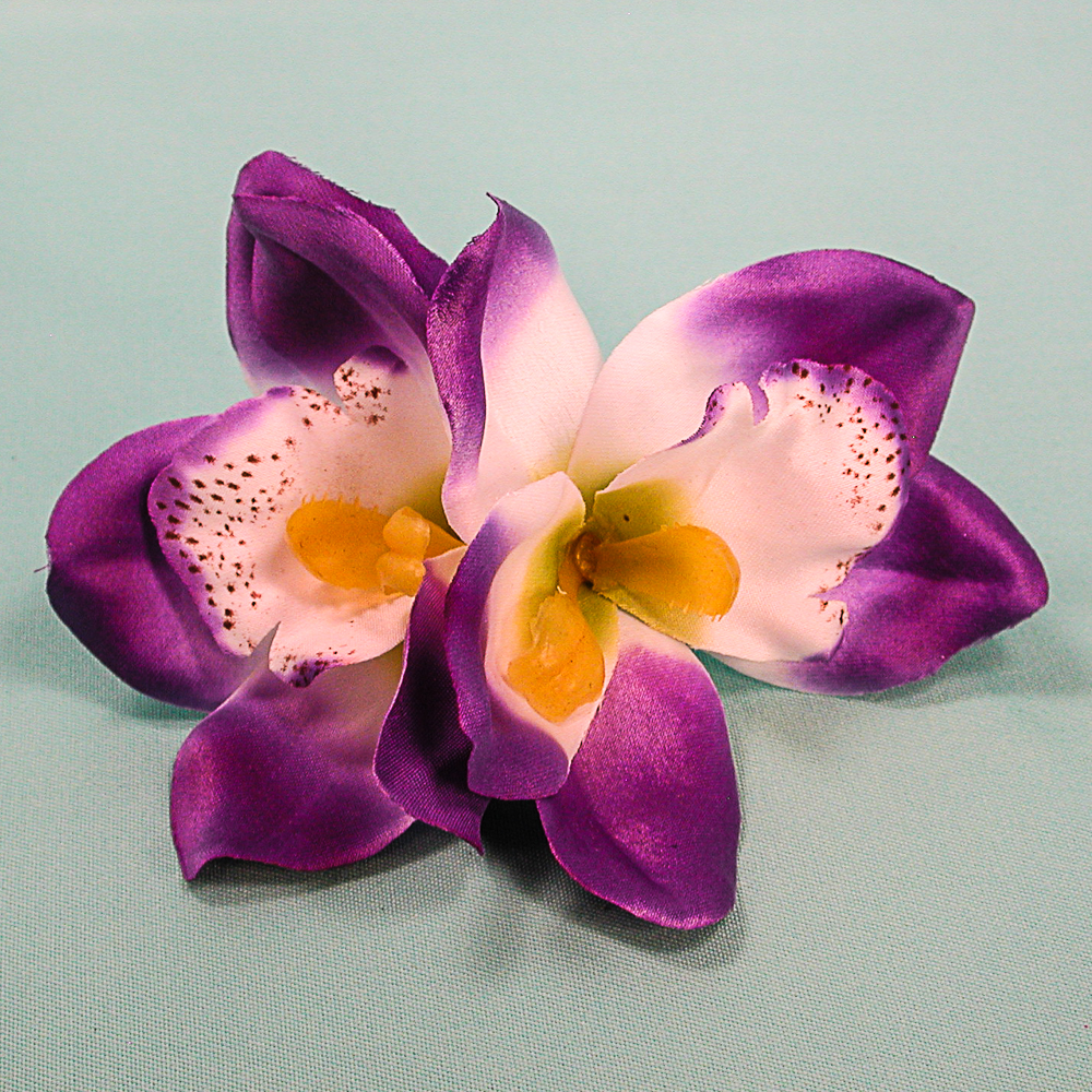 Double Orchid Flower Hair Clips, a fashion accessorie - Evening Elegance