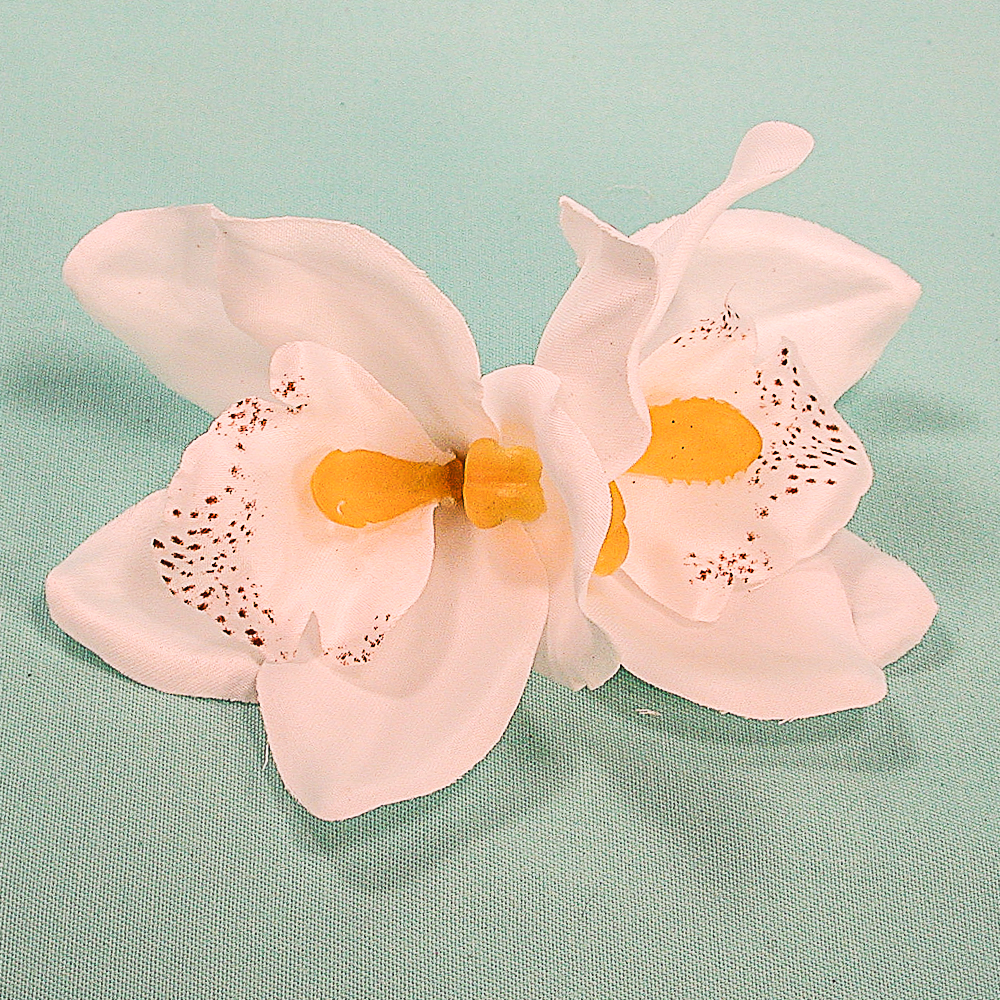 Double Orchid Flower Hair Clips, a fashion accessorie - Evening Elegance