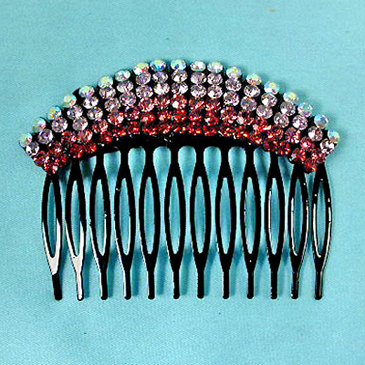 Wide Crescent Crystal Rhinestone Comb, a fashion accessorie - Evening Elegance