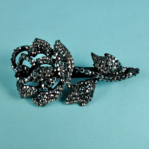 Rose Rhinestone Barrette, a fashion accessorie - Evening Elegance