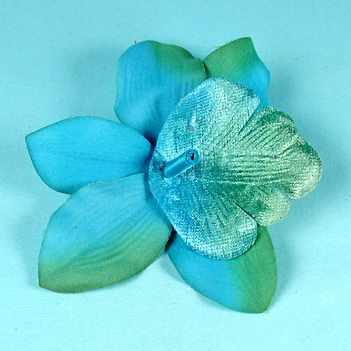 Large Fabric Orchid Flower Clip, a fashion accessorie - Evening Elegance