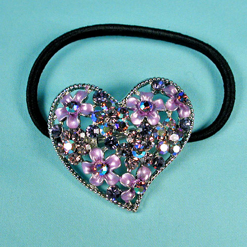 Enamel and Rhinestone Ponytail Bob, a fashion accessorie - Evening Elegance