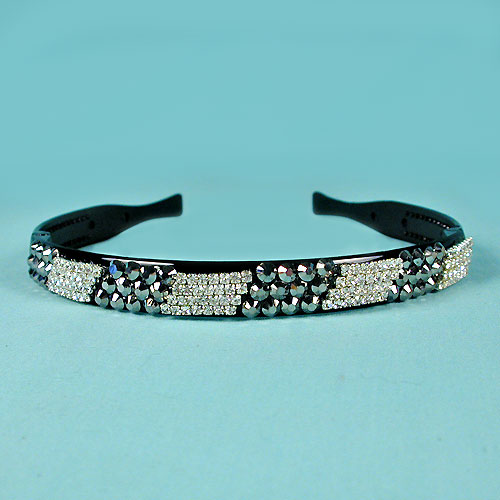 Clear and Steel Crystal Rhinestone Headband, a fashion accessorie - Evening Elegance