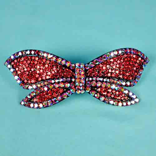 Large Bow Crystal Rhinestone Barrette, a fashion accessorie - Evening Elegance