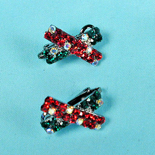 Set of Two Tiny Cross Barrette, a fashion accessorie - Evening Elegance